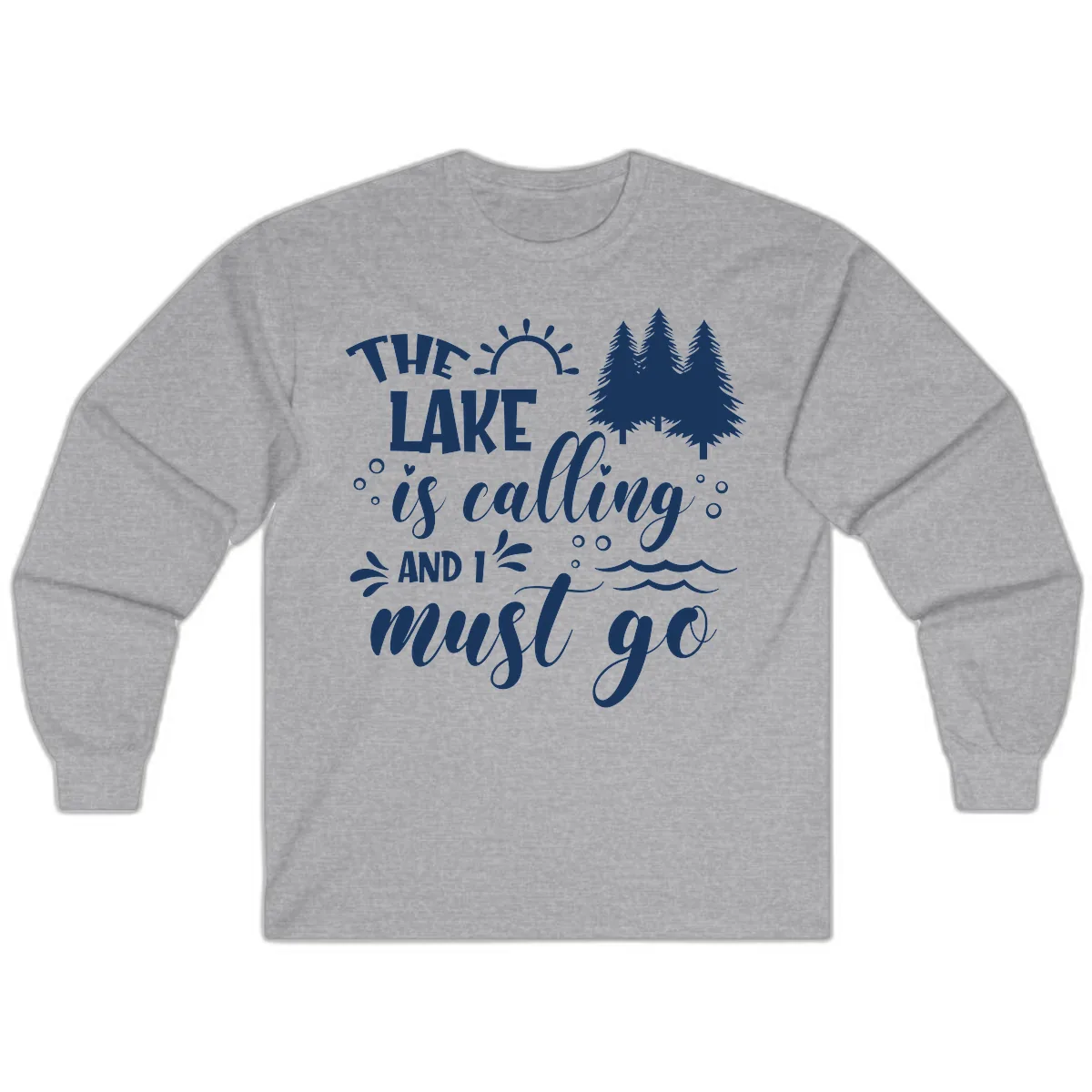 The Lake Is Calling And I Must Go Long Sleeve in Sport Grey