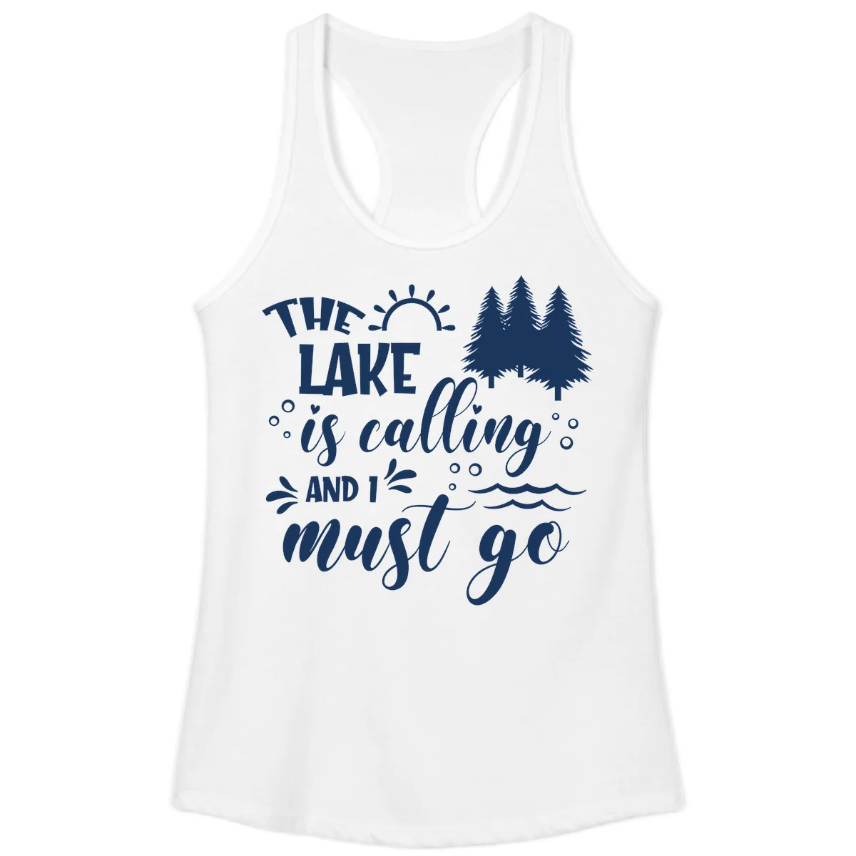 The Lake Is Calling And I Must Go Ladies Tank in White
