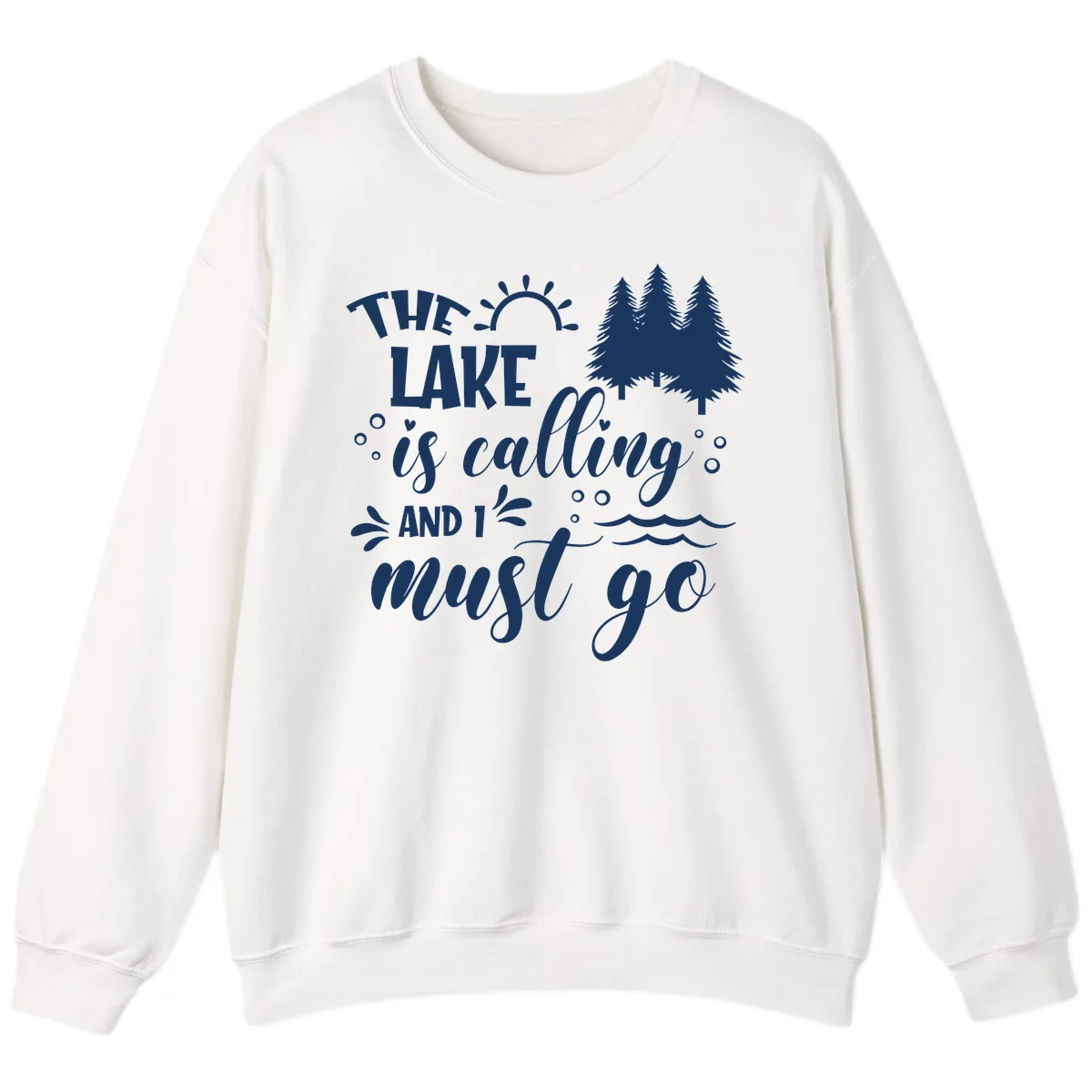 The Lake Is Calling And I Must Go Sweatshirt in White