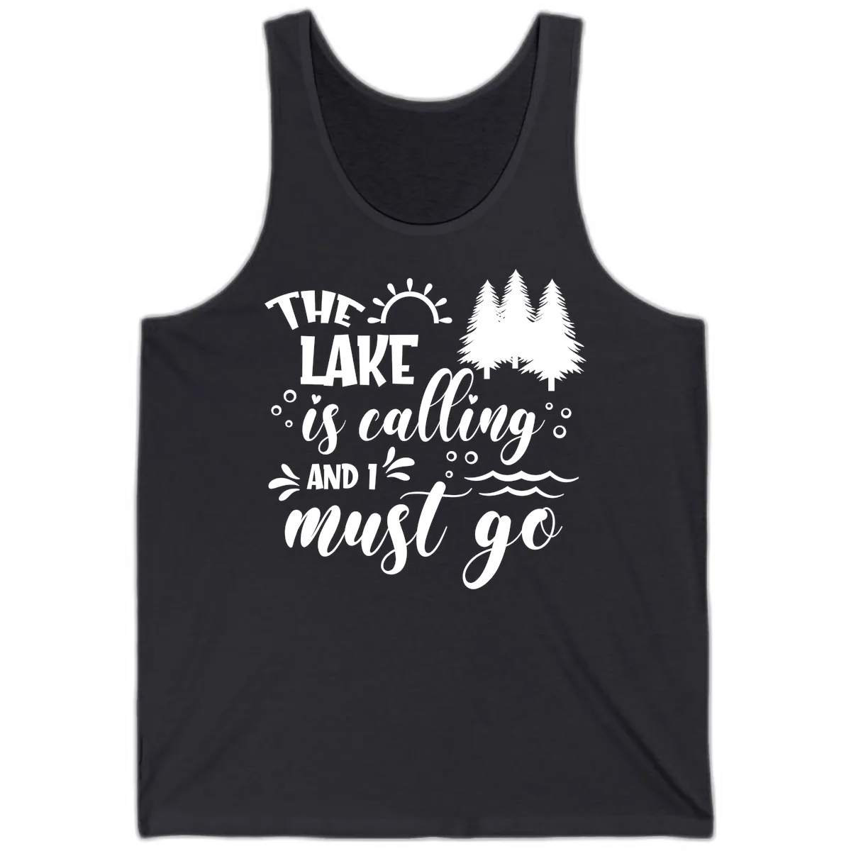 The Lake Is Calling And I Must Go Tank in Dark Grey