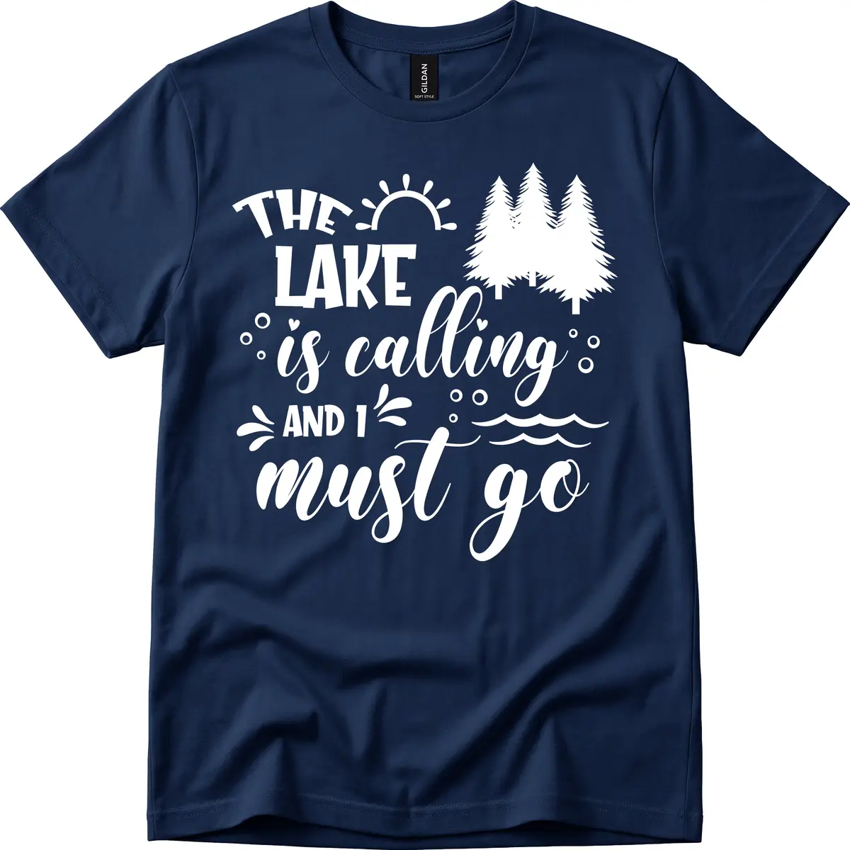 The Lake Is Calling And I Must Go T-Shirt in Navy