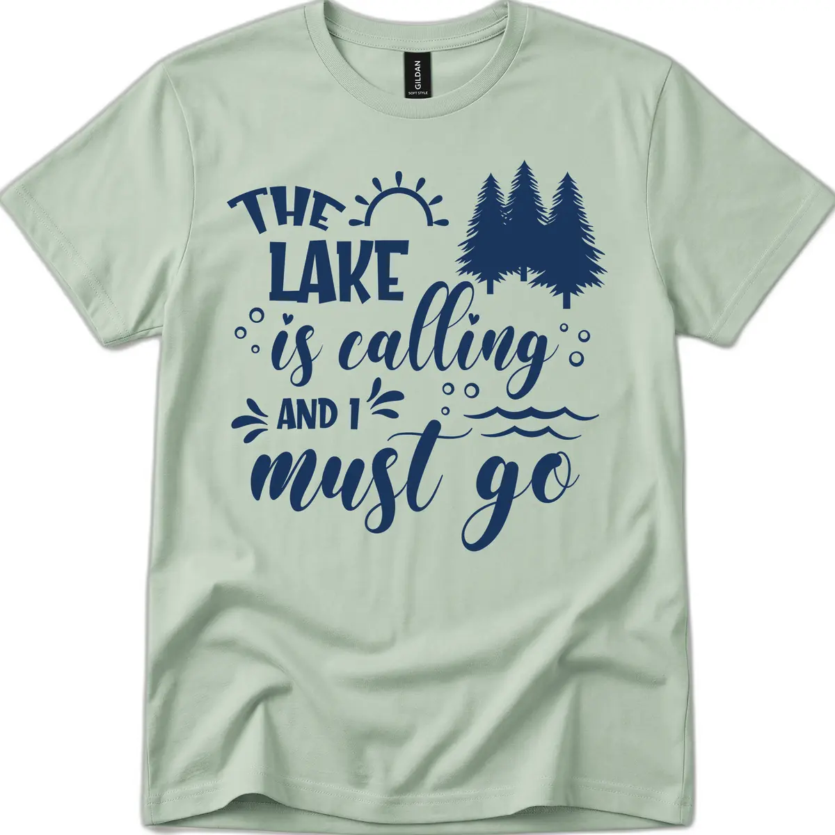 The Lake Is Calling And I Must Go T-Shirt in Sage