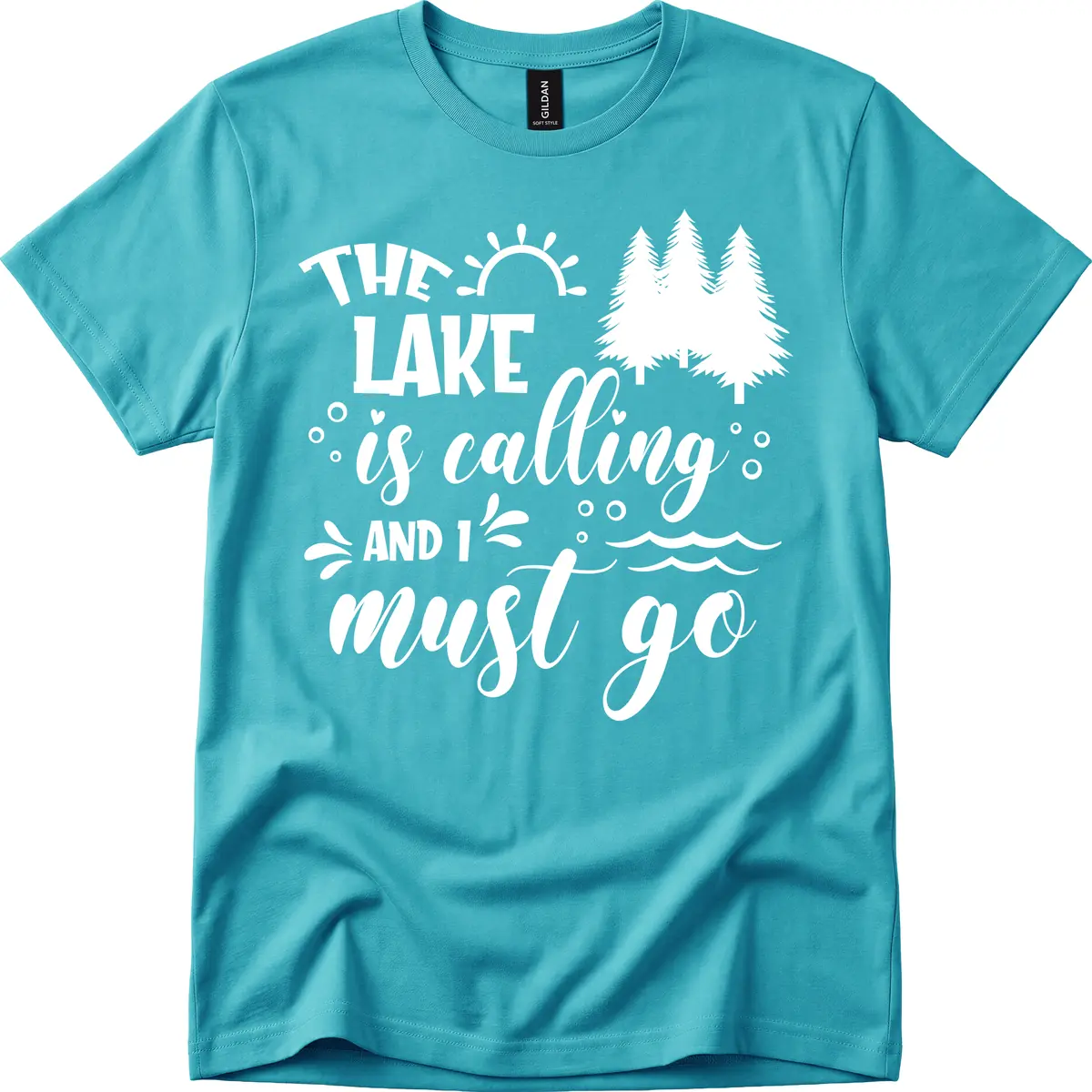 The Lake Is Calling And I Must Go T-Shirt in Tropical Blue