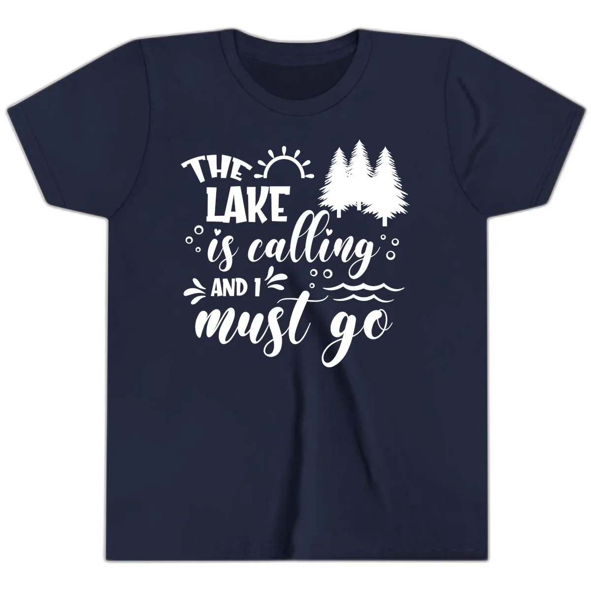 The Lake Is Calling And I Must Go Youth T-Shirt in Navy