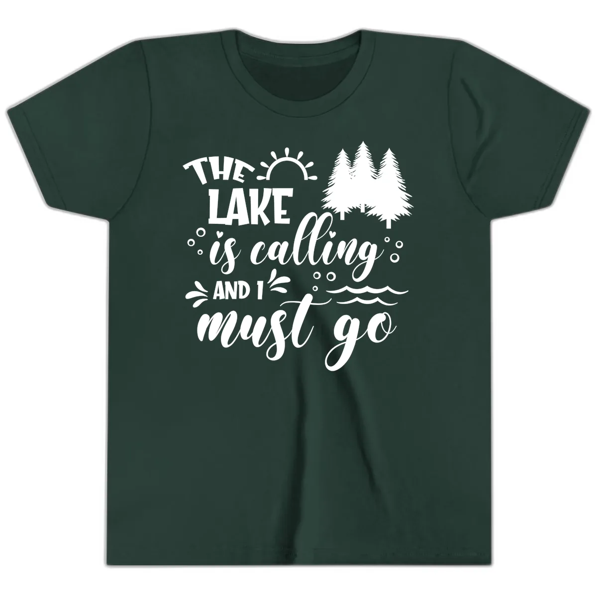 The Lake Is Calling And I Must Go Youth T-Shirt in Forest