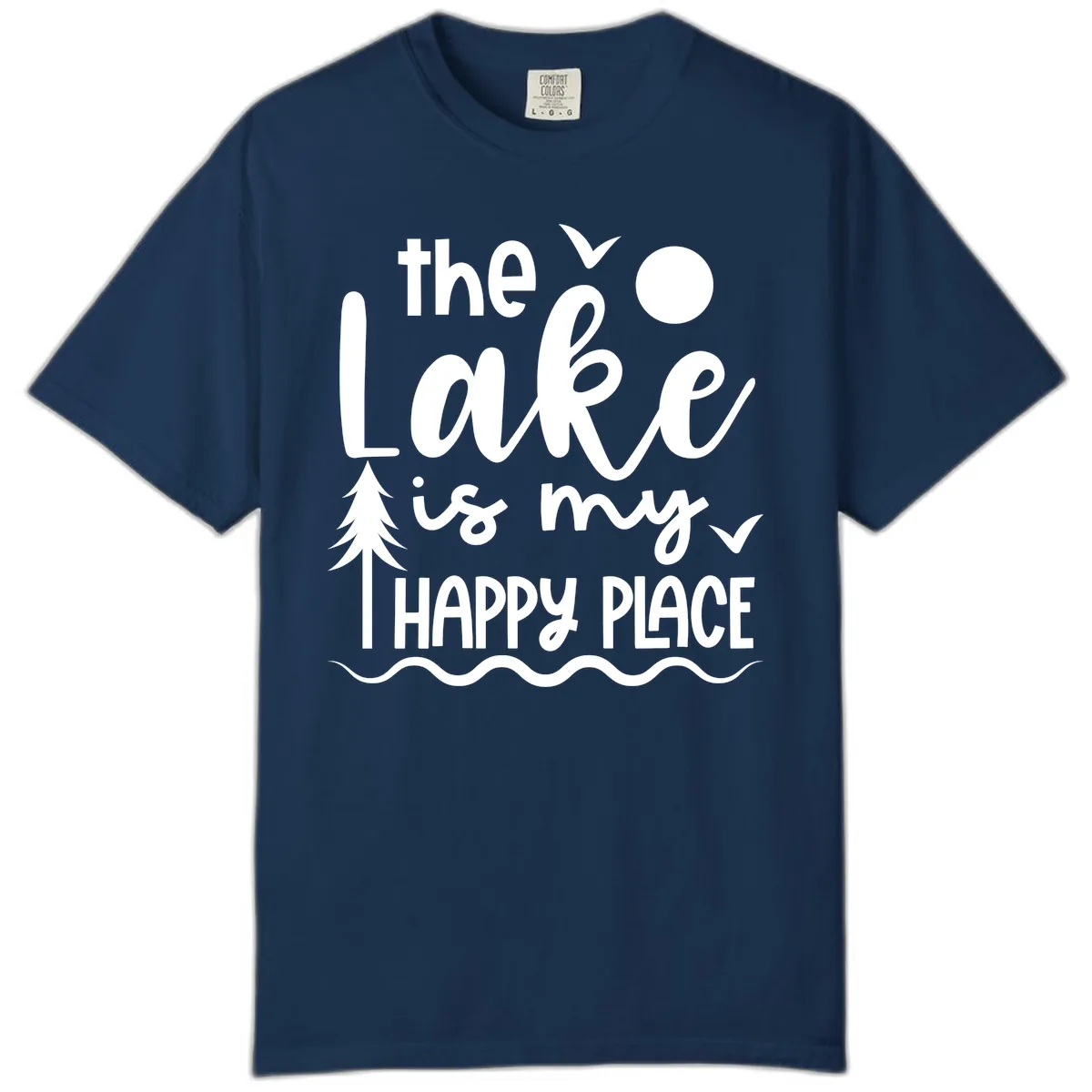 The Lake Is My Happy Place Design Comfort Color in Navy