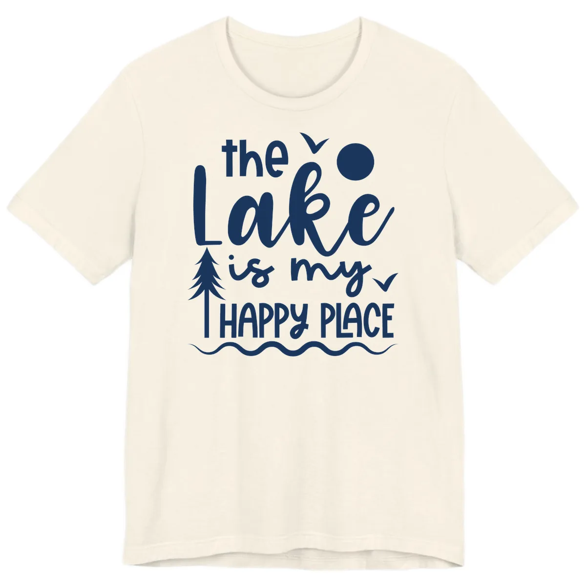 The Lake Is My Happy Place Design Premium T-Shirt in Natural