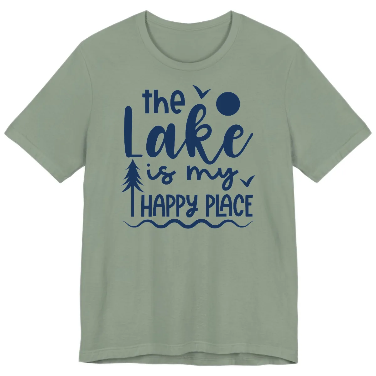 The Lake Is My Happy Place Design Premium T-Shirt in Sage