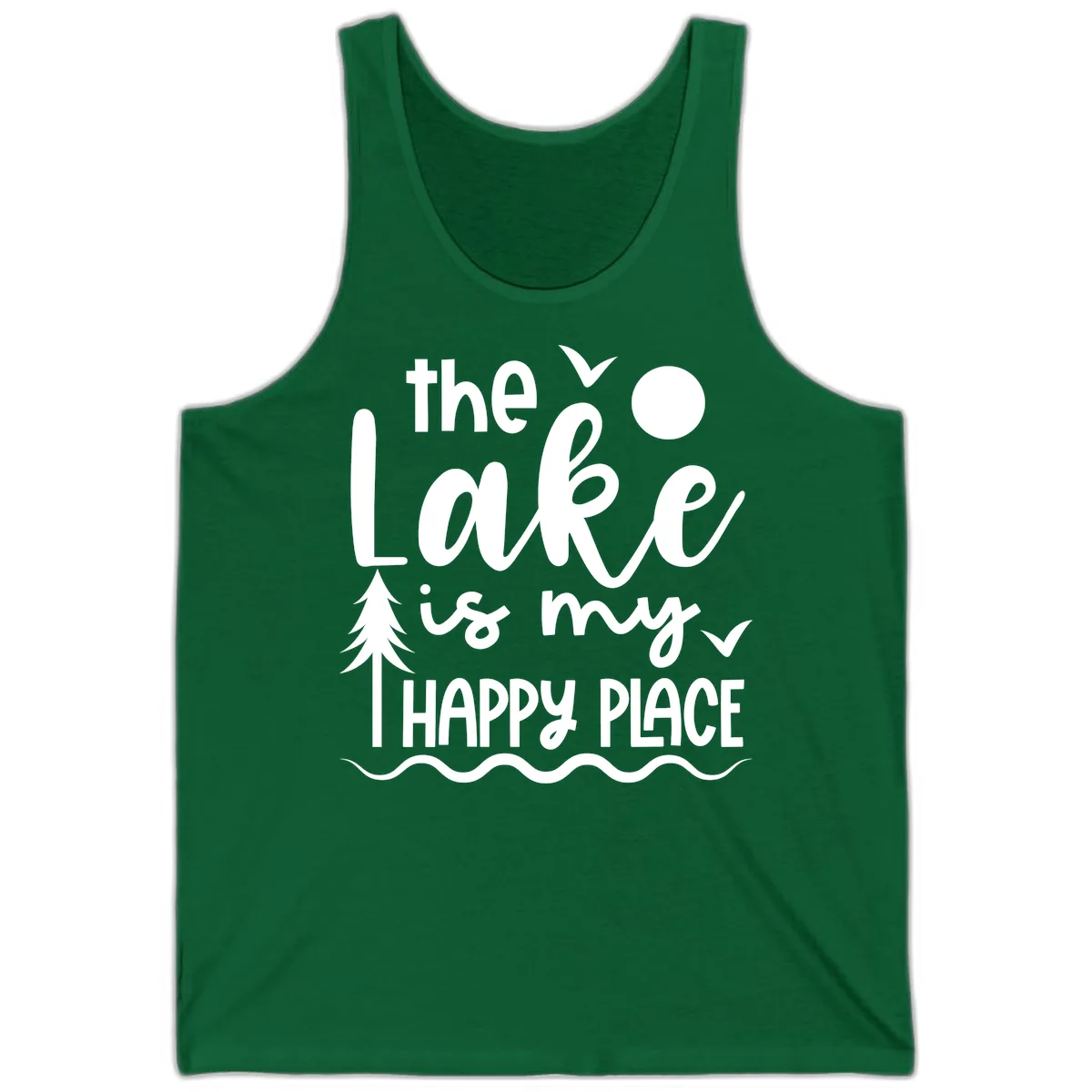 The Lake Is My Happy Place Design Tank in Kelly