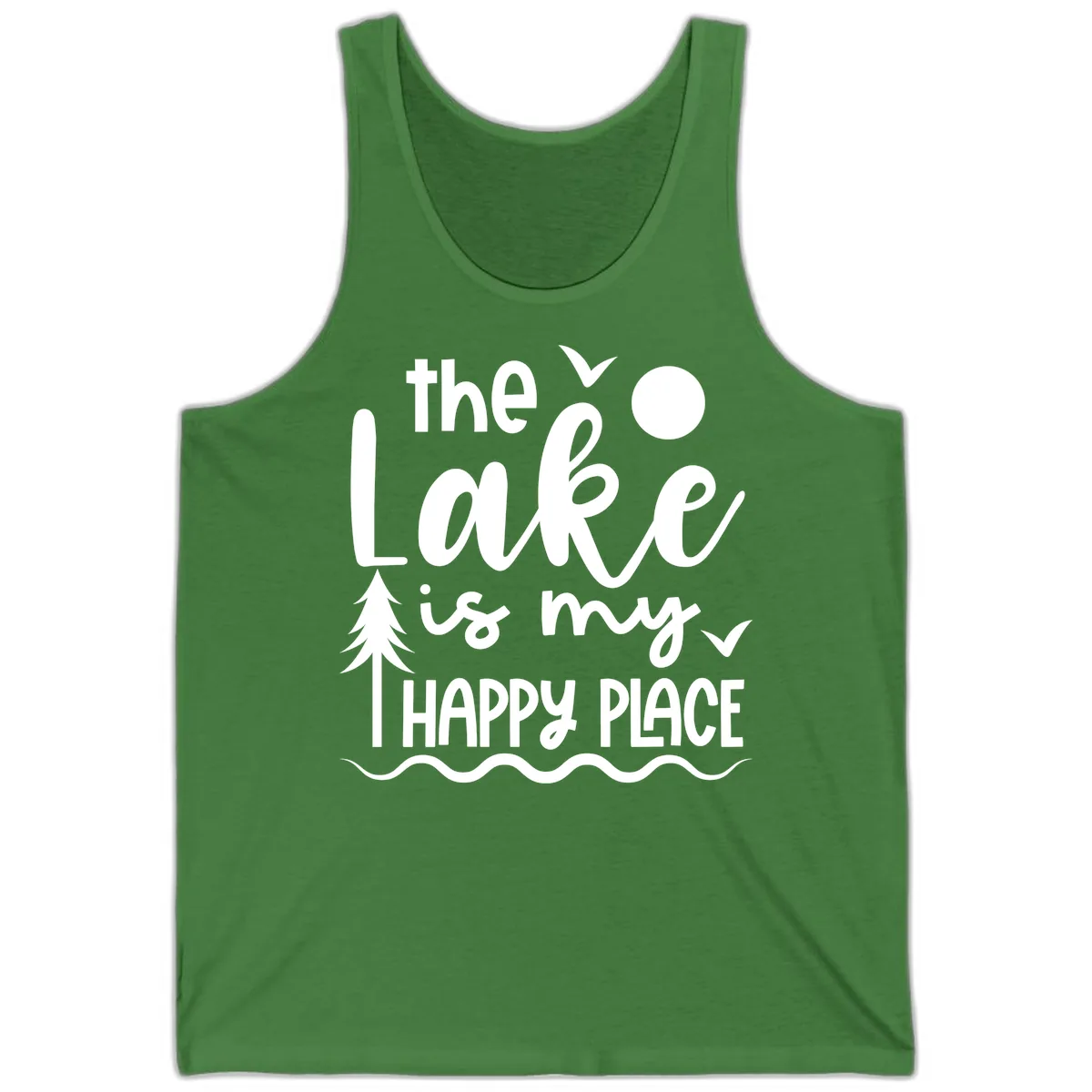 The Lake Is My Happy Place Design Tank in Leaf