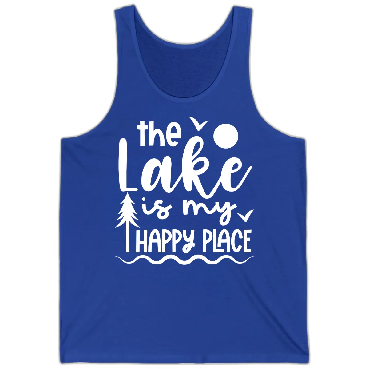 The Lake Is My Happy Place Design Tank in True Royal