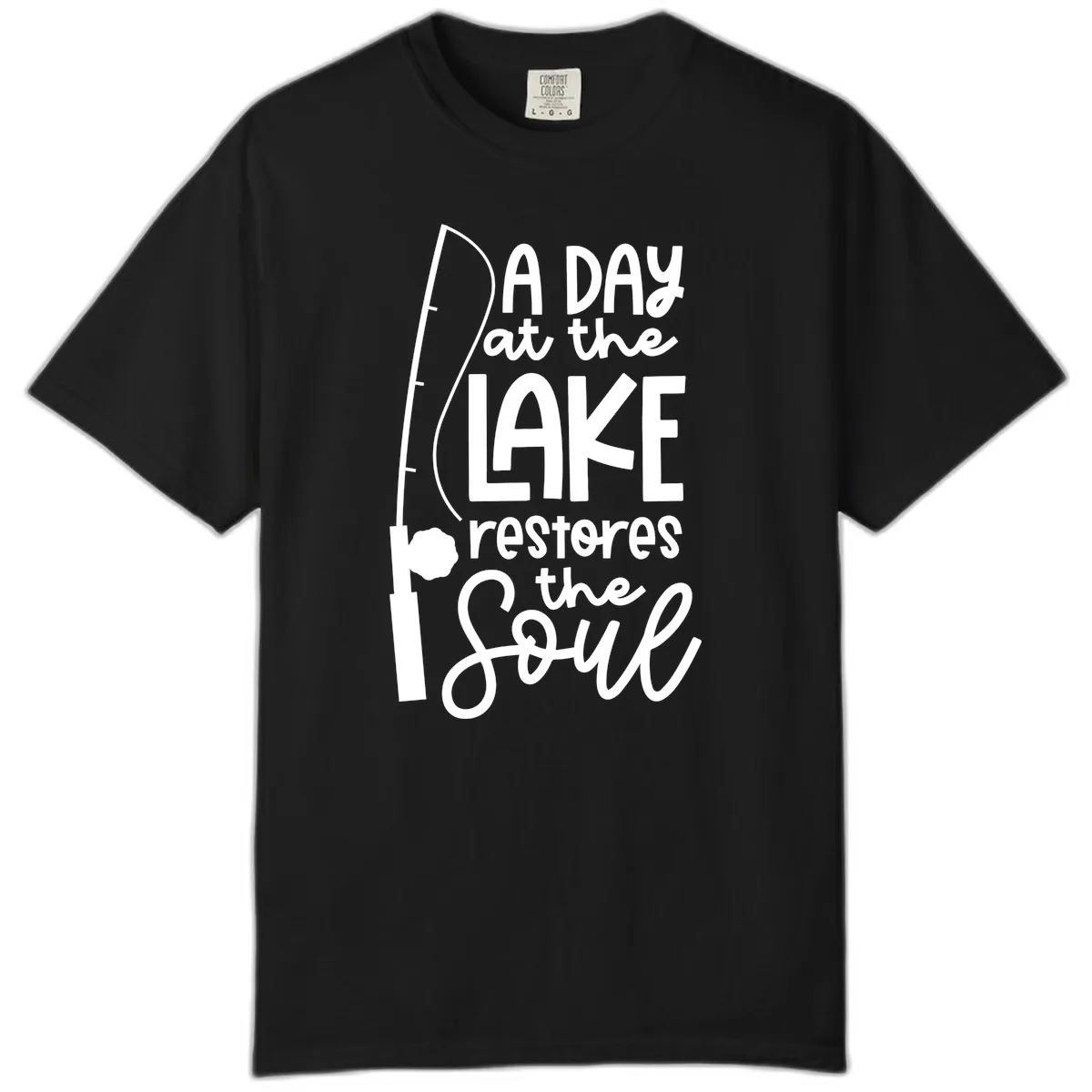 A Day at the Lake Restores the Soul Comfort Color in Black