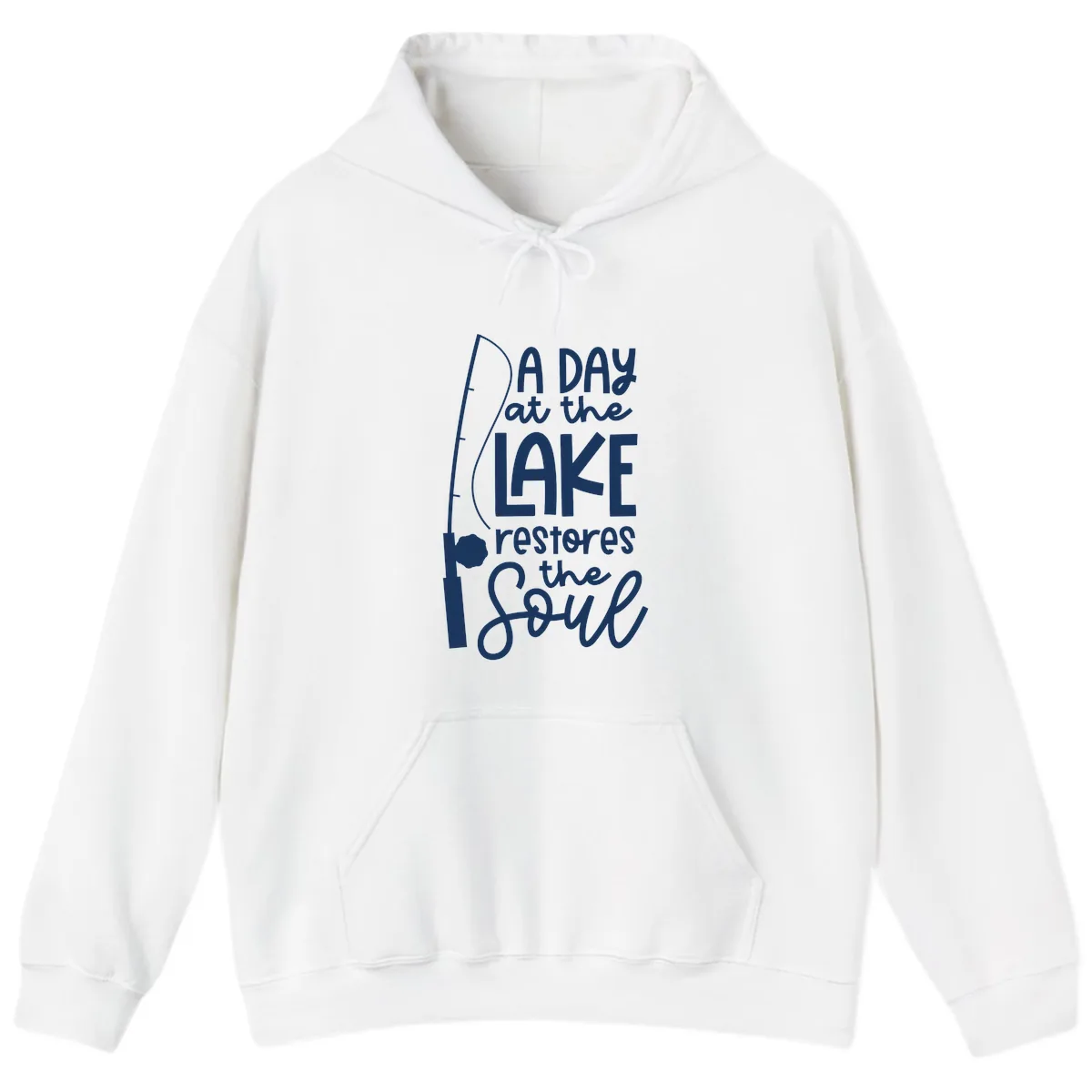 A Day at the Lake Restores the Soul Hoodie in White