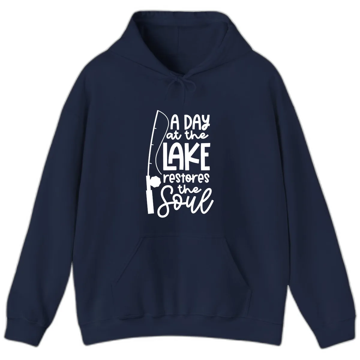 A Day at the Lake Restores the Soul Hoodie in Navy