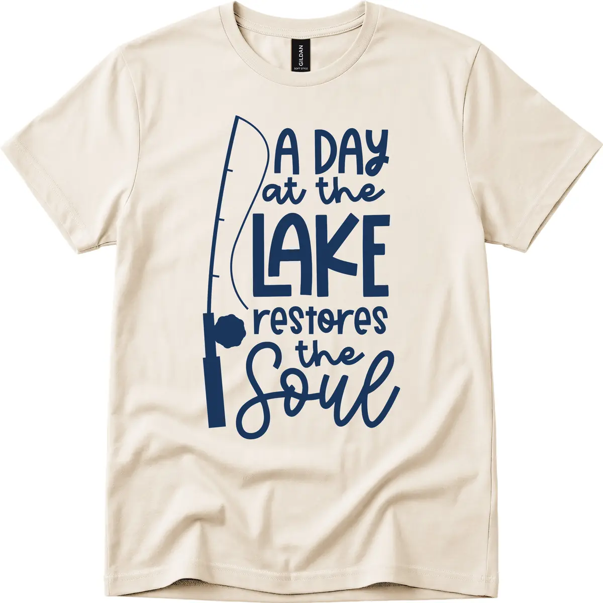 A Day at the Lake Restores the Soul T-Shirt in Natural