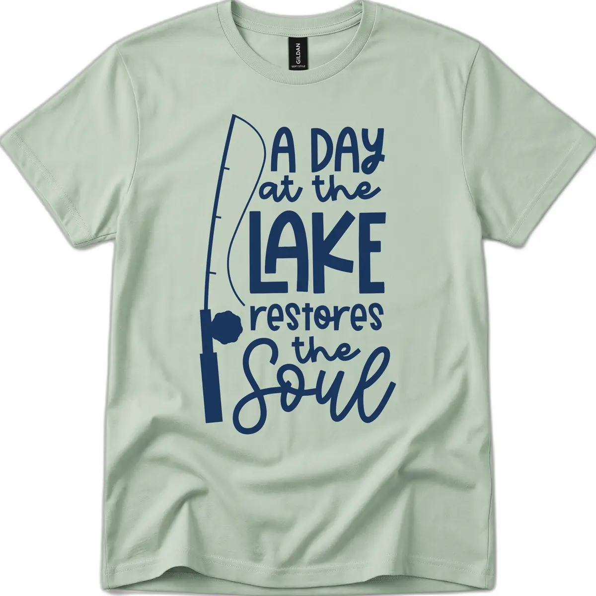 A Day at the Lake Restores the Soul T-Shirt in Sage