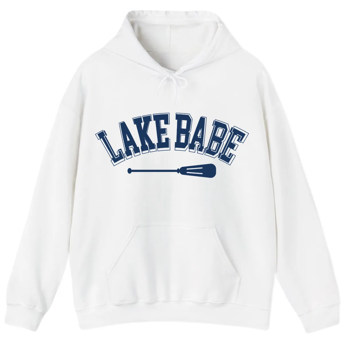 Lake Babe Arch Design Hoodie in White
