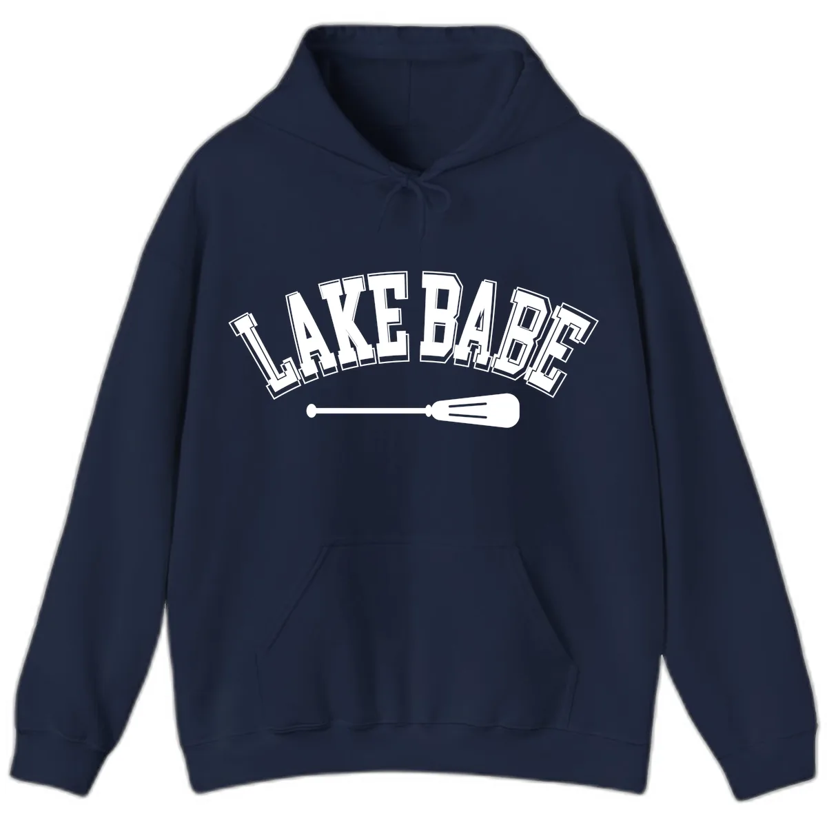Lake Babe Arch Design Hoodie in Navy