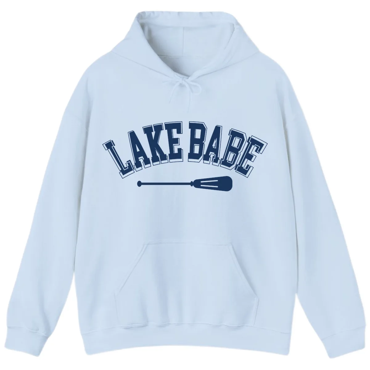 Lake Babe Arch Design Hoodie in Light Blue