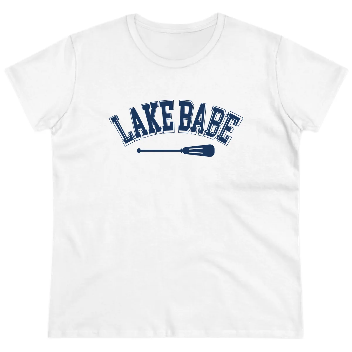 Lake Babe Arch Design Ladies Tee in White