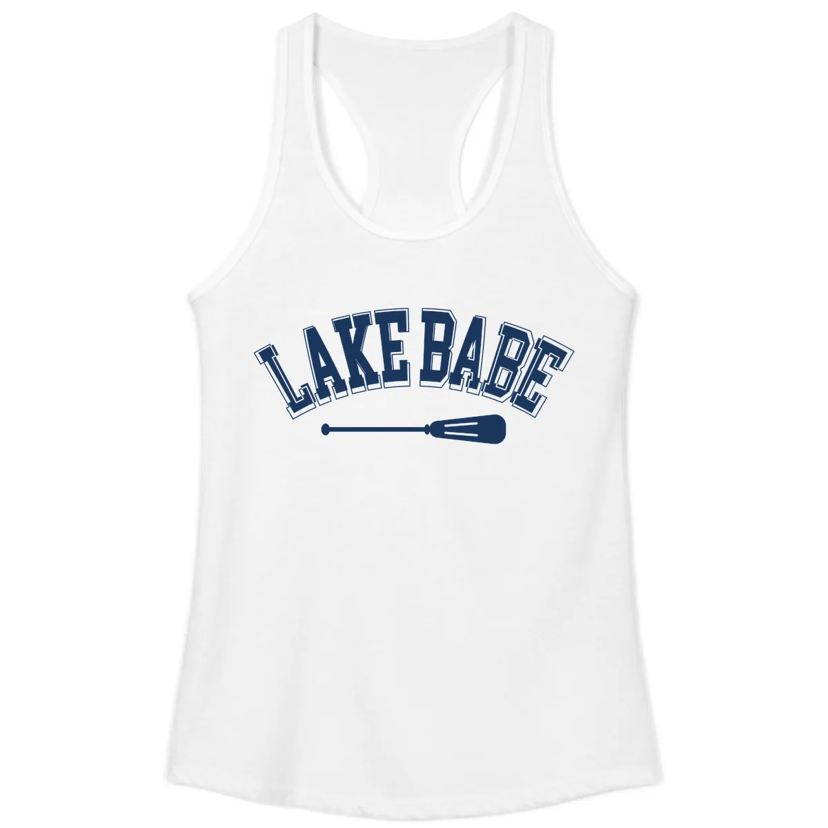 Lake Babe Arch Design Ladies Tank in White