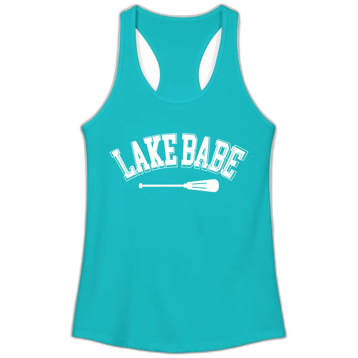 Lake Babe Arch Design Ladies Tank in Tahiti Blue