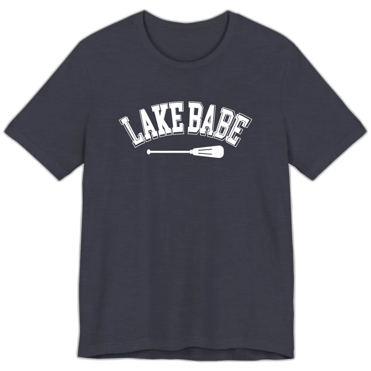 Lake Babe Arch Design Premium T-Shirt in Heather Midnight Navy