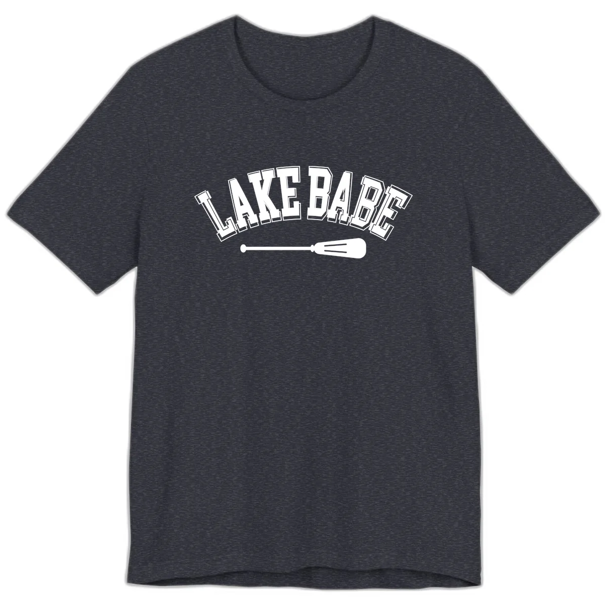 Lake Babe Arch Design Premium T-Shirt in Heather Navy