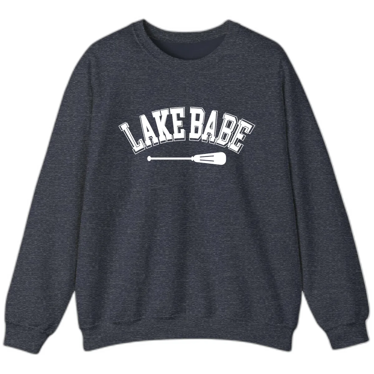 Lake Babe Arch Design Sweatshirt in Heather Sport Dark Navy