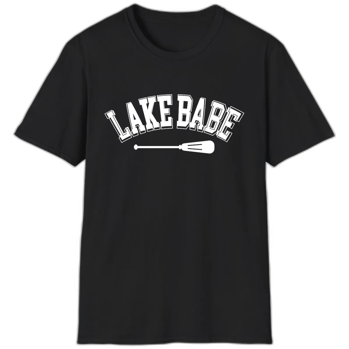 Lake Babe Arch Design T-Shirt in Black