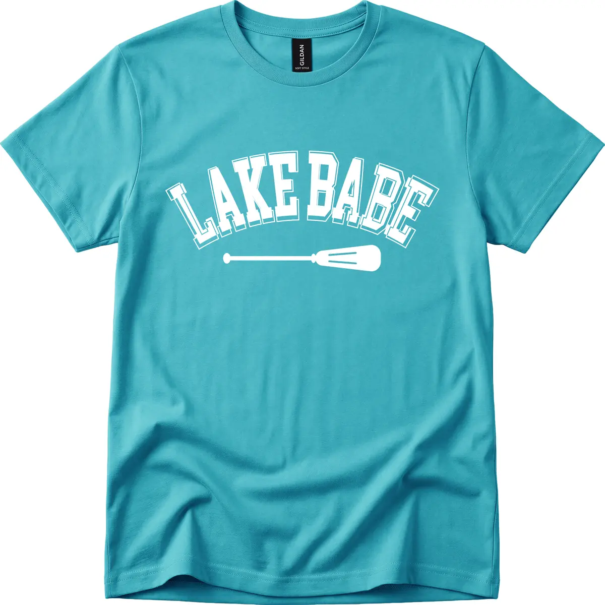 Lake Babe Arch Design T-Shirt in Tropical Blue
