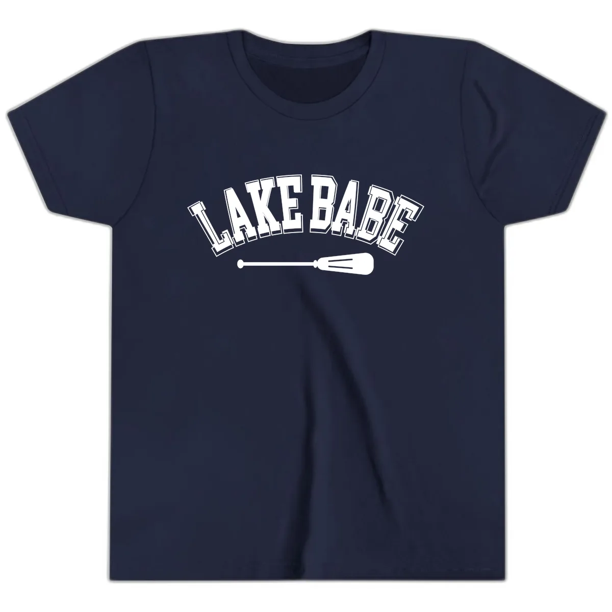 Lake Babe Arch Design Youth T-Shirt in Navy