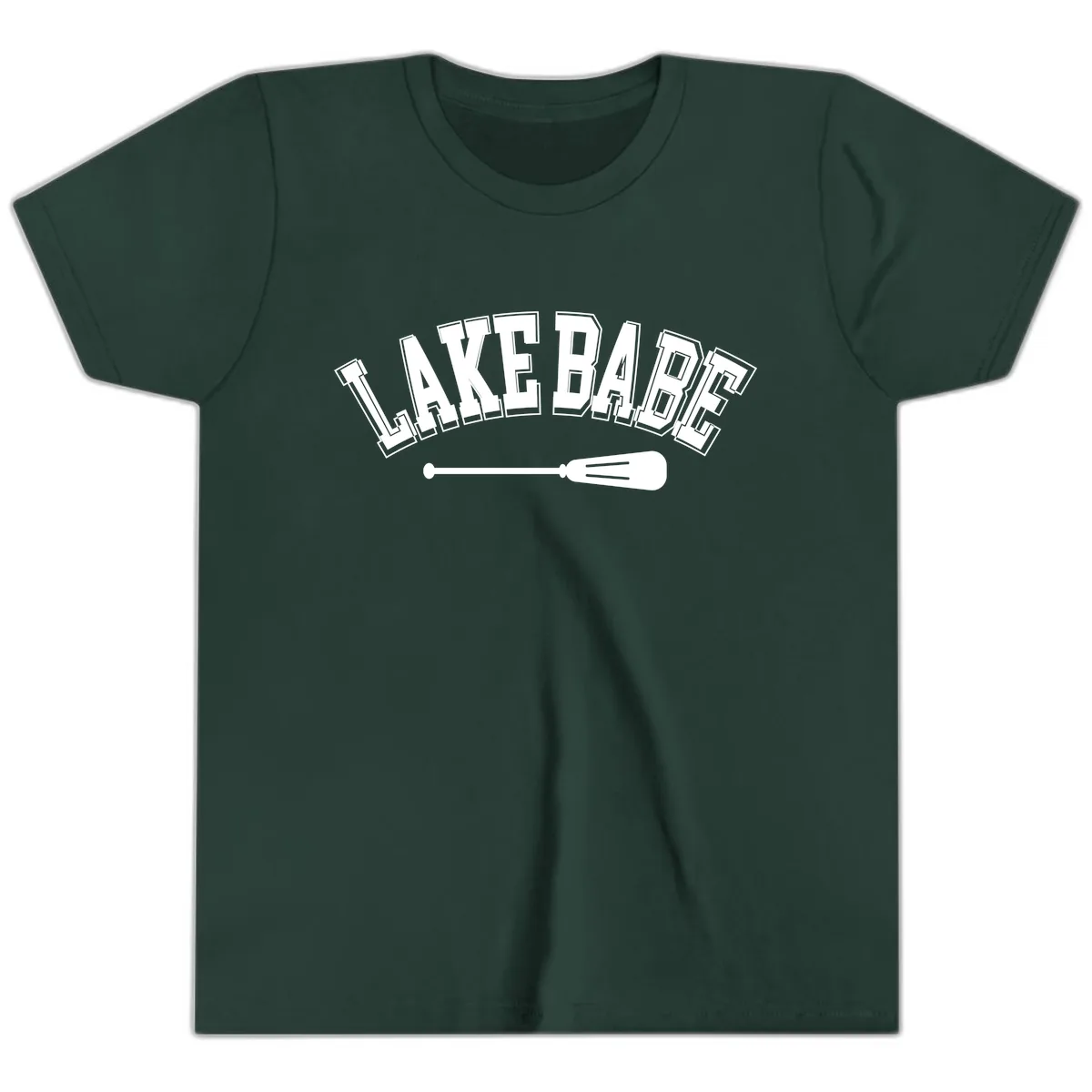 Lake Babe Arch Design Youth T-Shirt in Forest