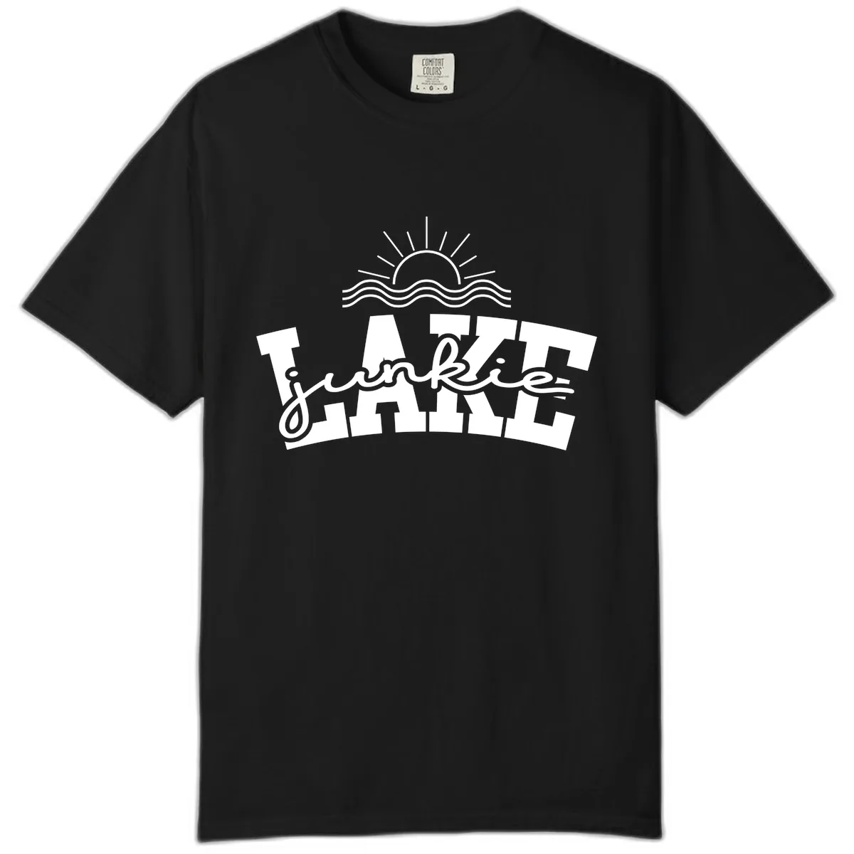 Lake Junkie Graphic Design Comfort Color in Black