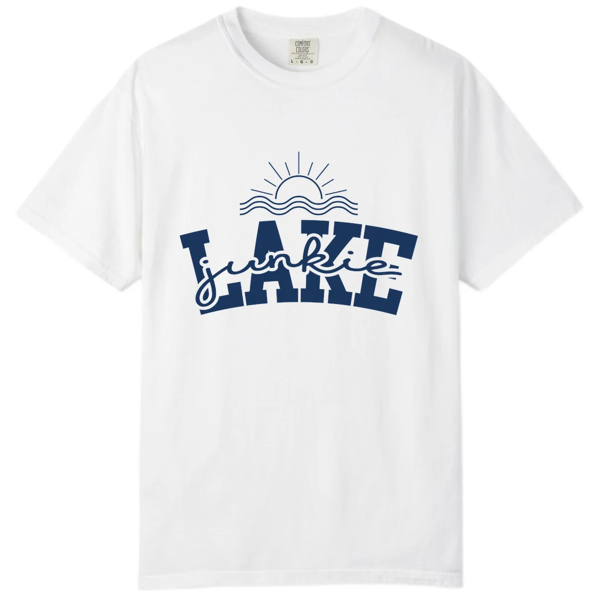 Lake Junkie Graphic Design Comfort Color in White