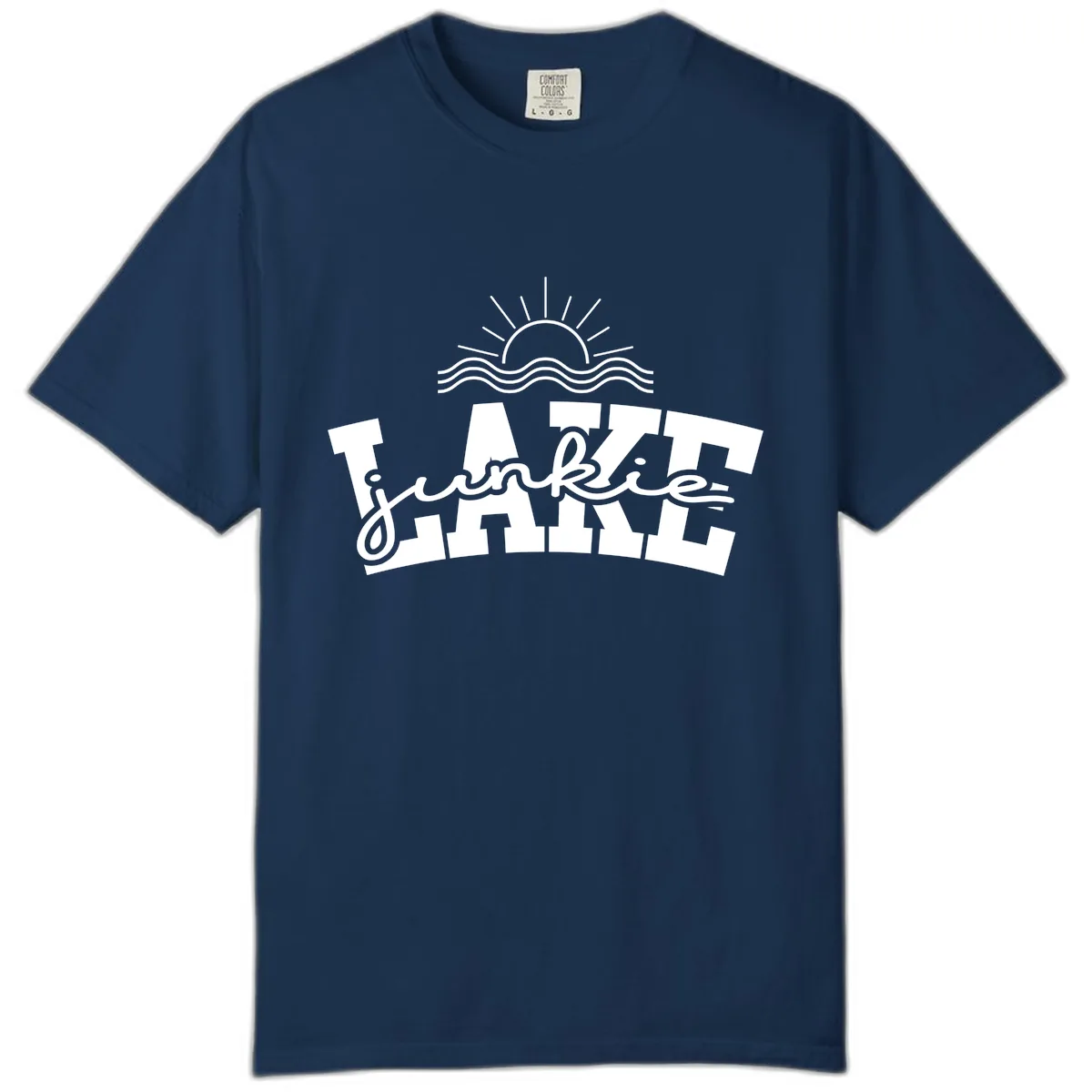 Lake Junkie Graphic Design Comfort Color in Navy