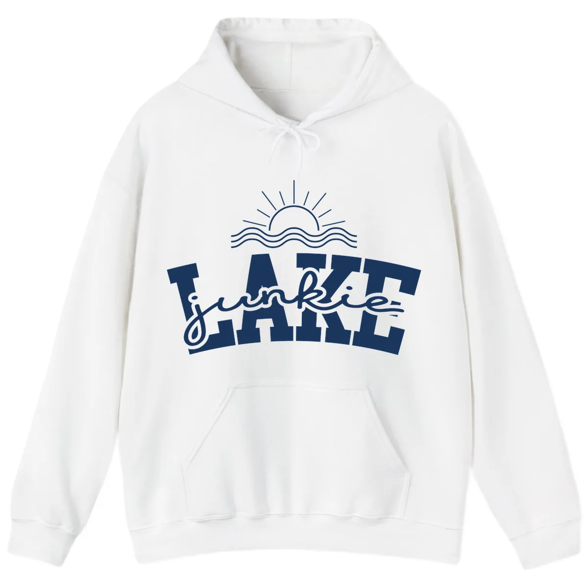 Lake Junkie Graphic Design Hoodie in White