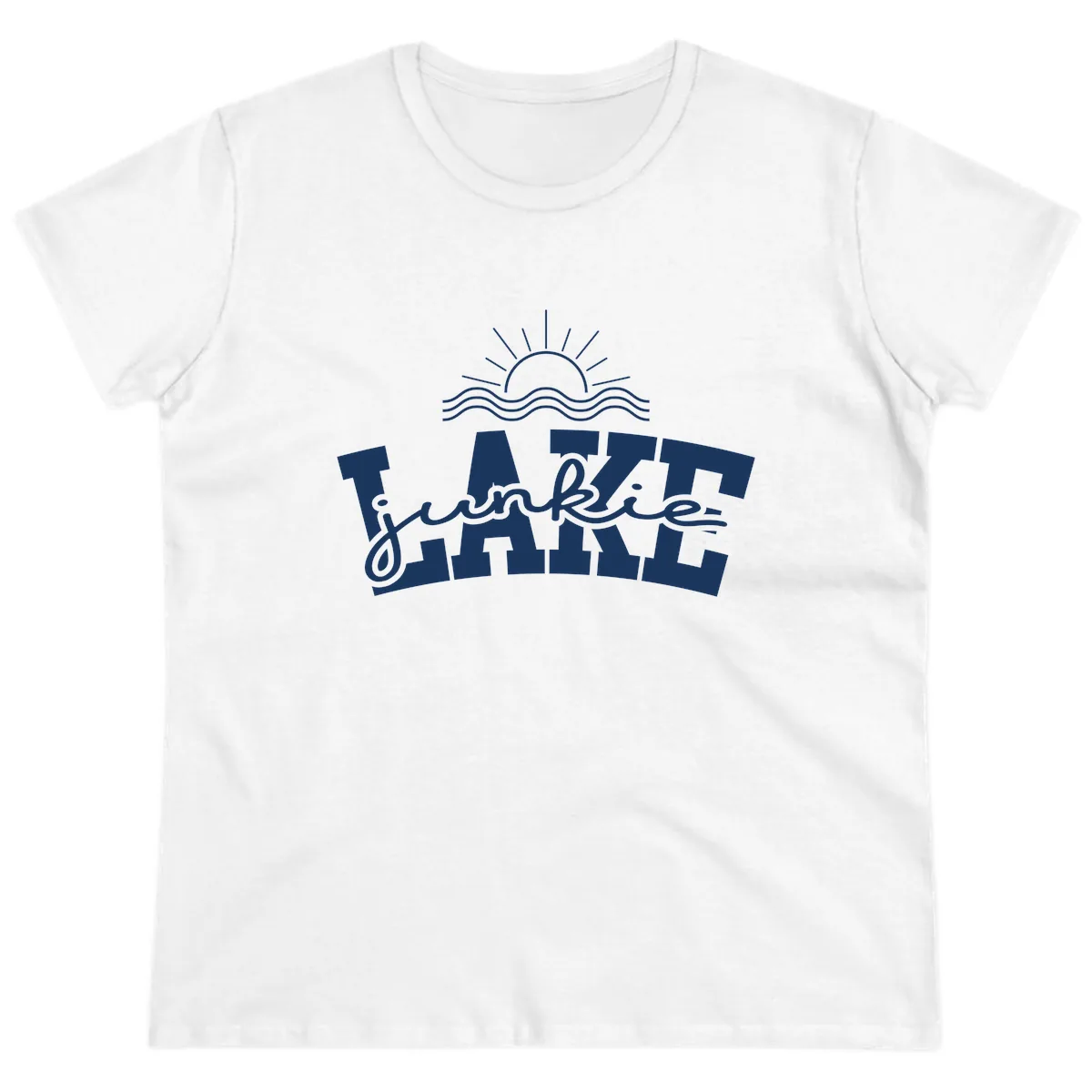 Lake Junkie Graphic Design Ladies Tee in White