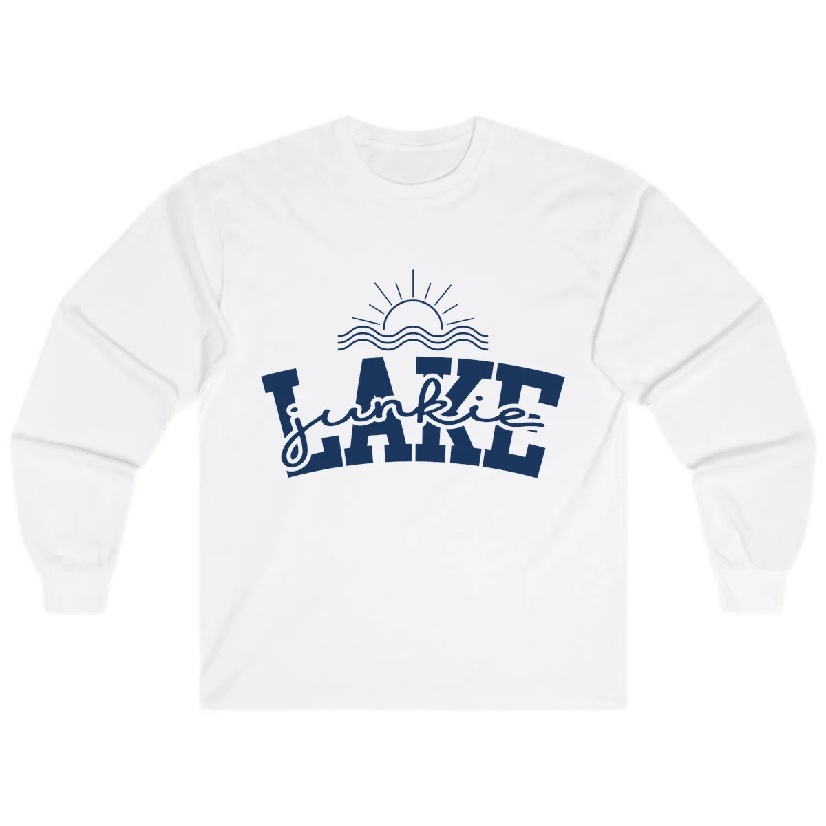 Lake Junkie Graphic Design Long Sleeve in White