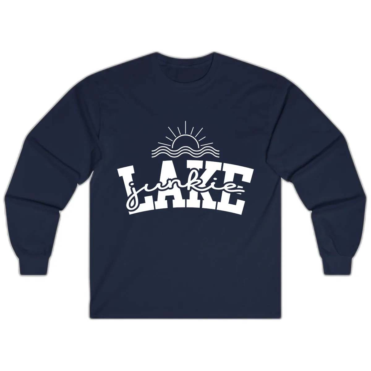 Lake Junkie Graphic Design Long Sleeve in Navy