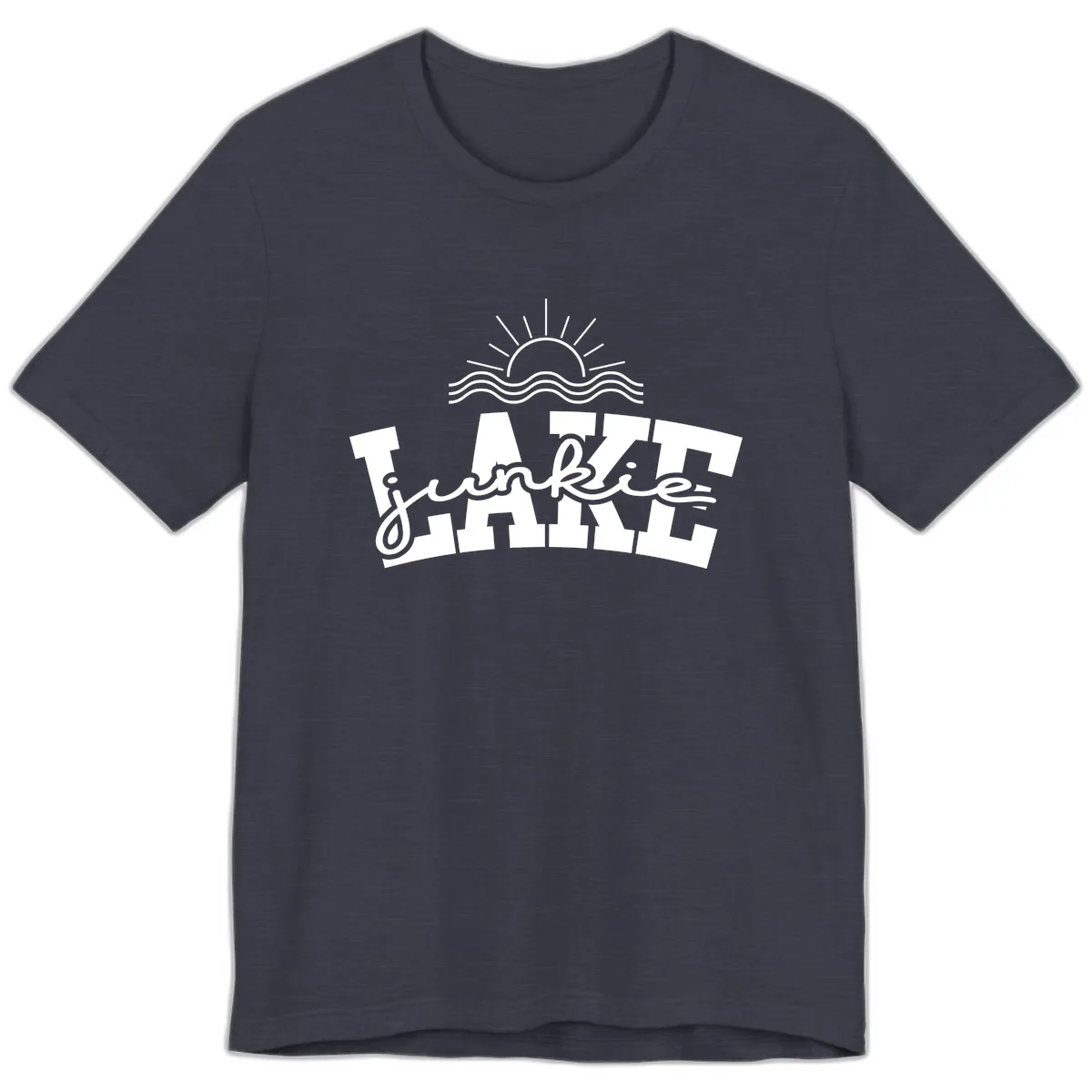Lake Junkie Graphic Design Premium T-Shirt in Heather Midnight Navy