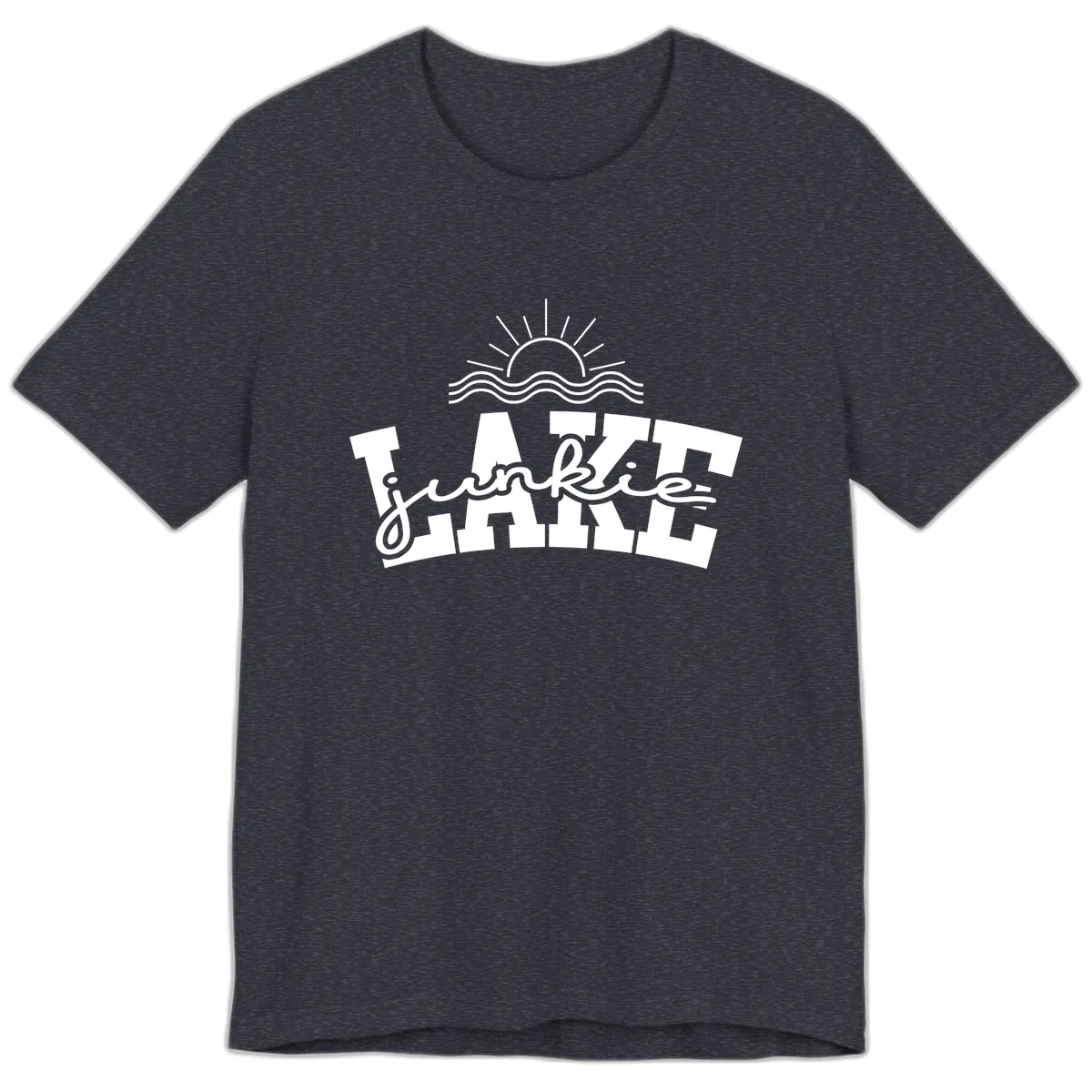 Lake Junkie Graphic Design Premium T-Shirt in Heather Navy