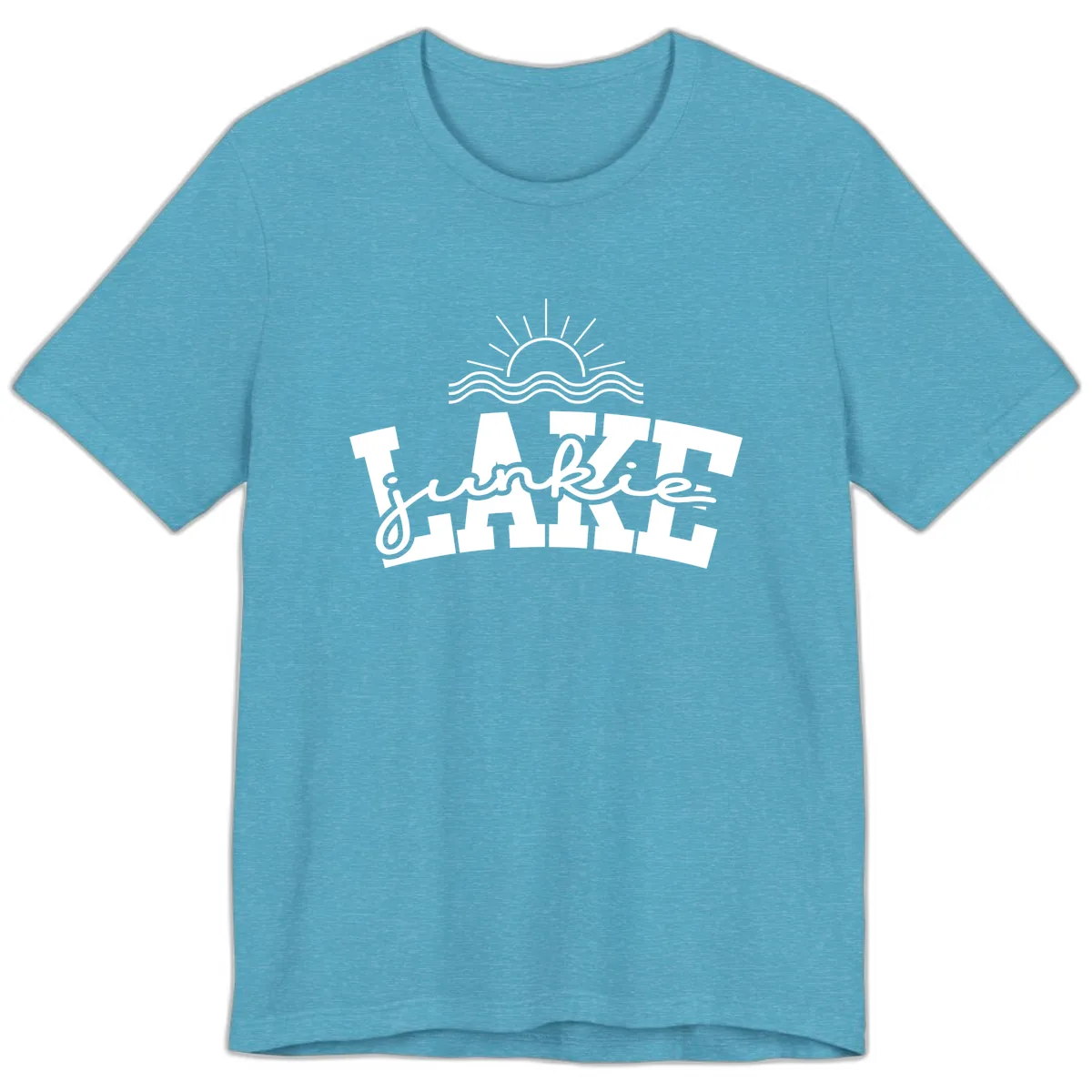 Lake Junkie Graphic Design Premium T-Shirt in Heather Aqua