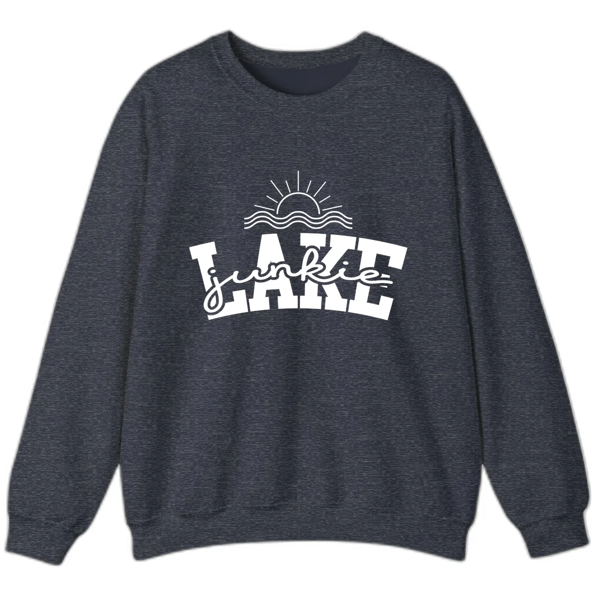 Lake Junkie Graphic Design Sweatshirt in Heather Sport Dark Navy
