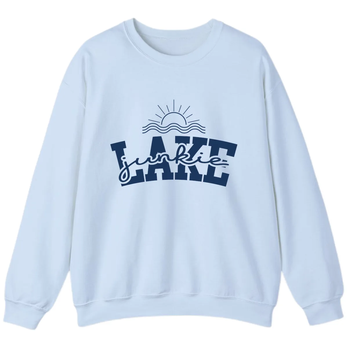 Lake Junkie Graphic Design Sweatshirt in Light Blue