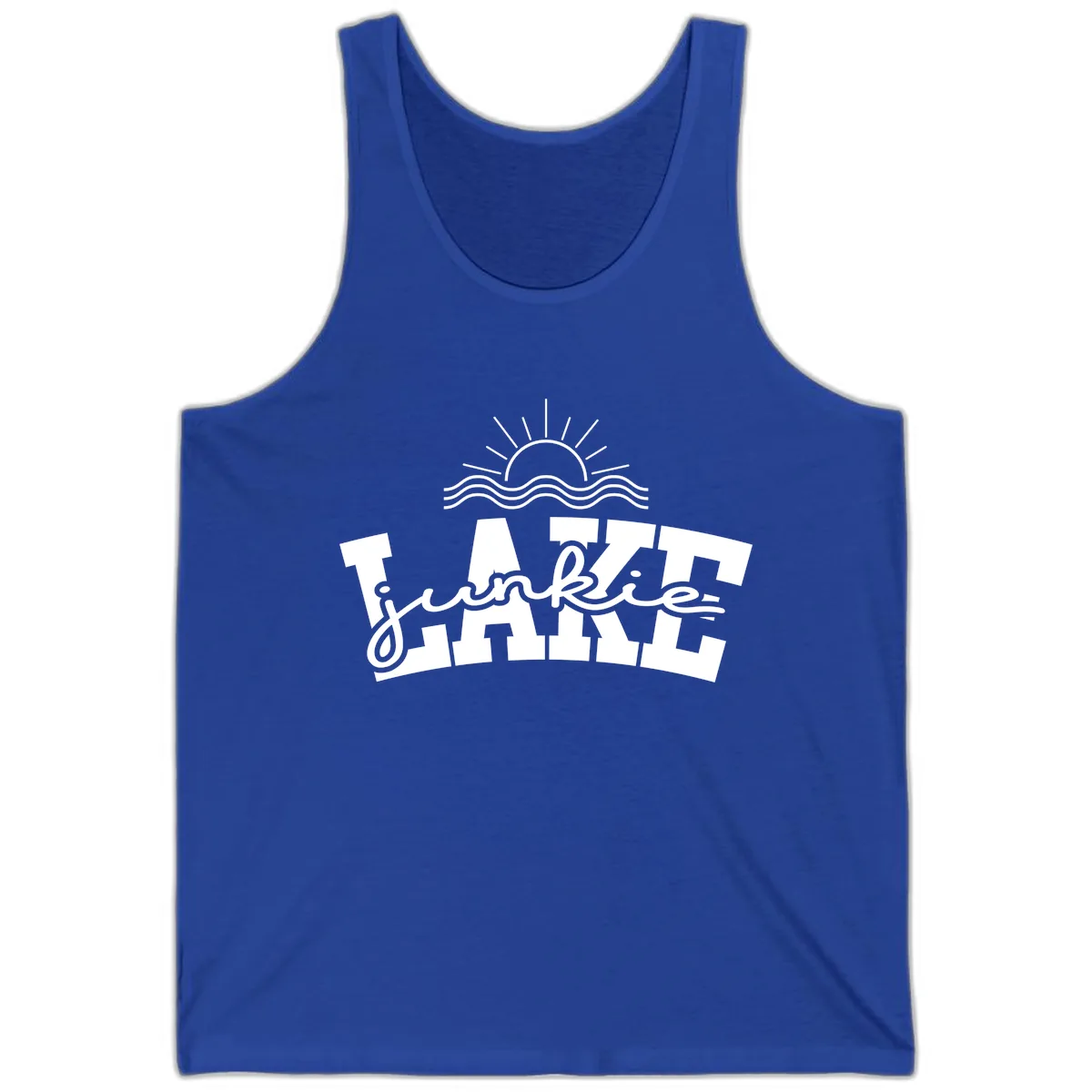 Lake Junkie Graphic Design Tank in True Royal