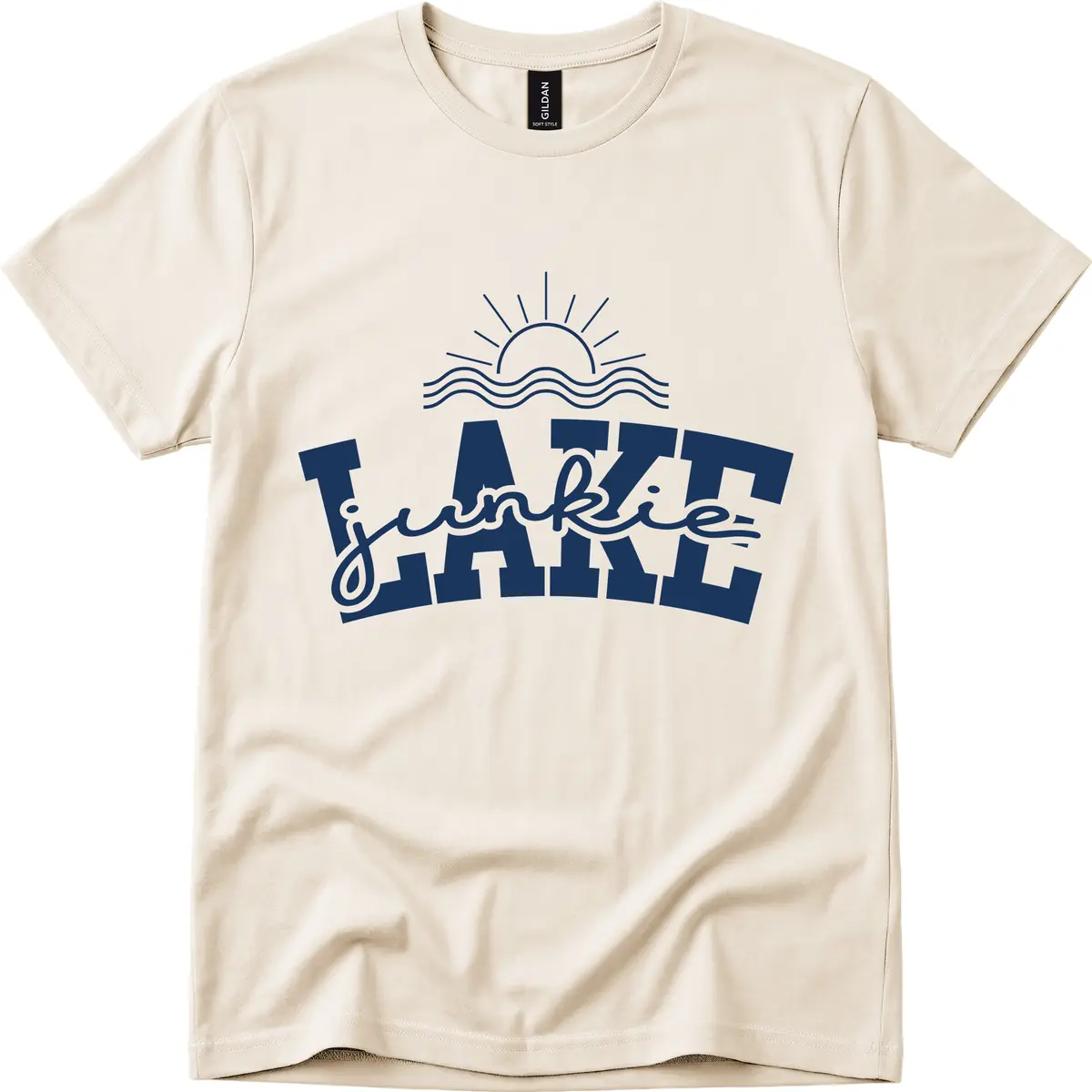 Lake Junkie Graphic Design T-Shirt in Natural