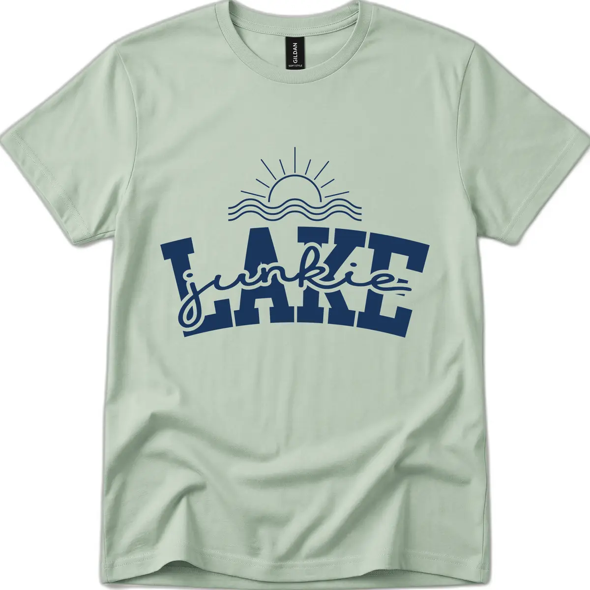 Lake Junkie Graphic Design T-Shirt in Sage