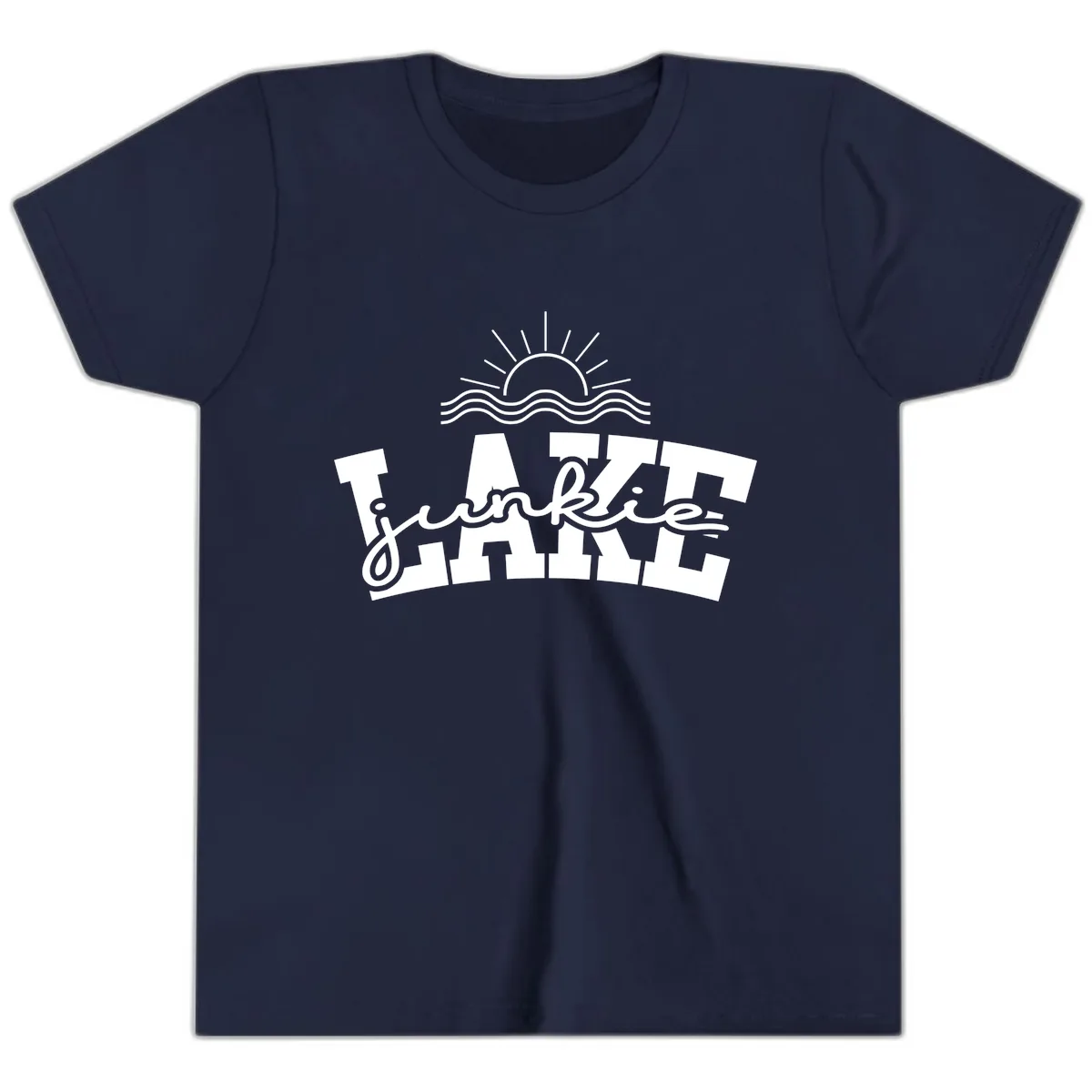Lake Junkie Graphic Design Youth T-Shirt in Navy
