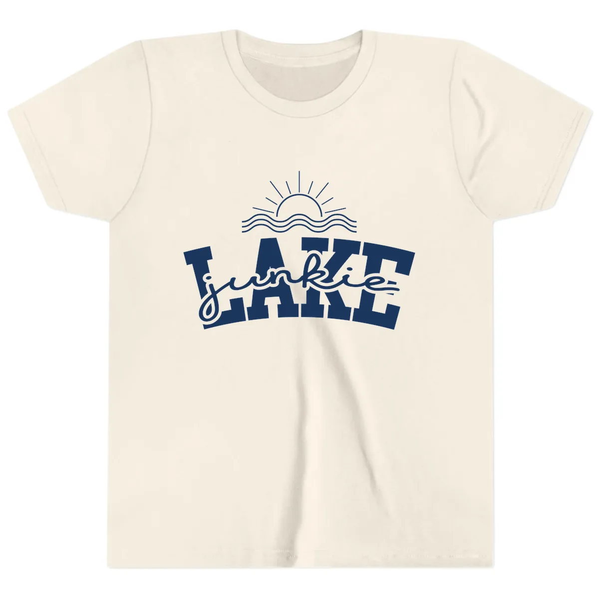 Lake Junkie Graphic Design Youth T-Shirt in Natural